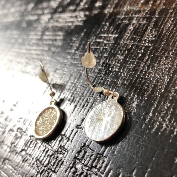 NWOT Silver Tone Glittery Disc Earrings! - Picture 4 of 5